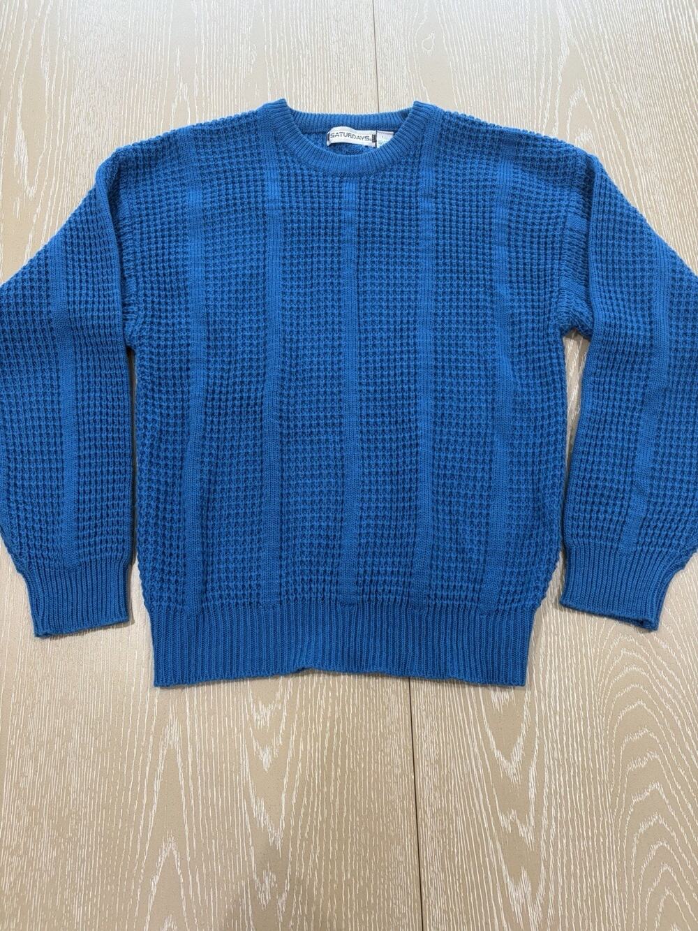 Saturdays Crewneck Sweater Blue Womens Size Medium